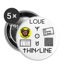 Load image into Gallery viewer, The Logos Collection Buttons large 2.2'' (5-pack) - white
